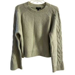 J. Crew black label boucle cashmere sweater light green slouchy Large